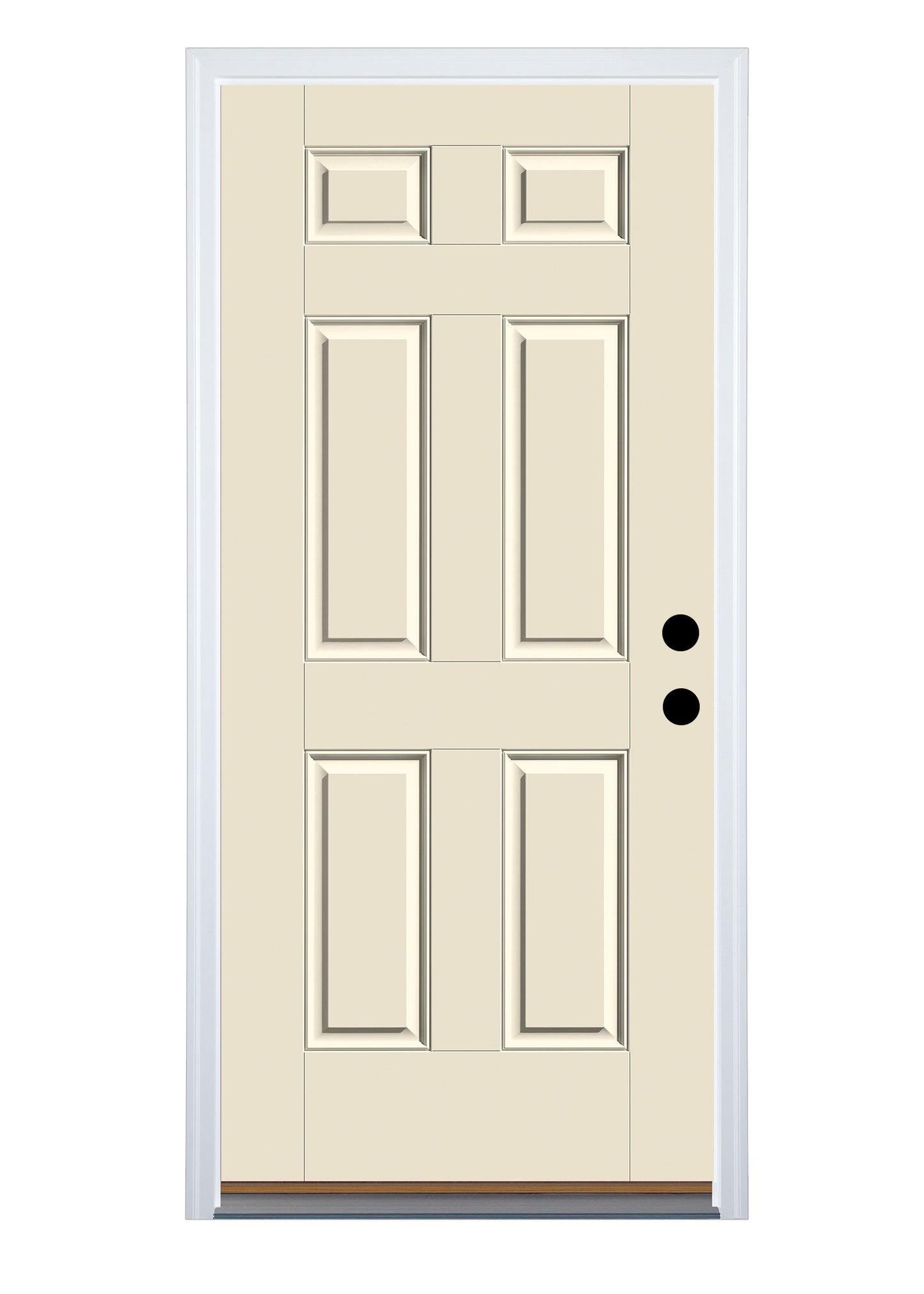 Therma-Tru Entry Door 36-in x 80-in x 4-9/16-in Fiberglass No glass Left-hand inswing Ready to paint Unfinished Prehung Front Door with Brickmould Insulating core