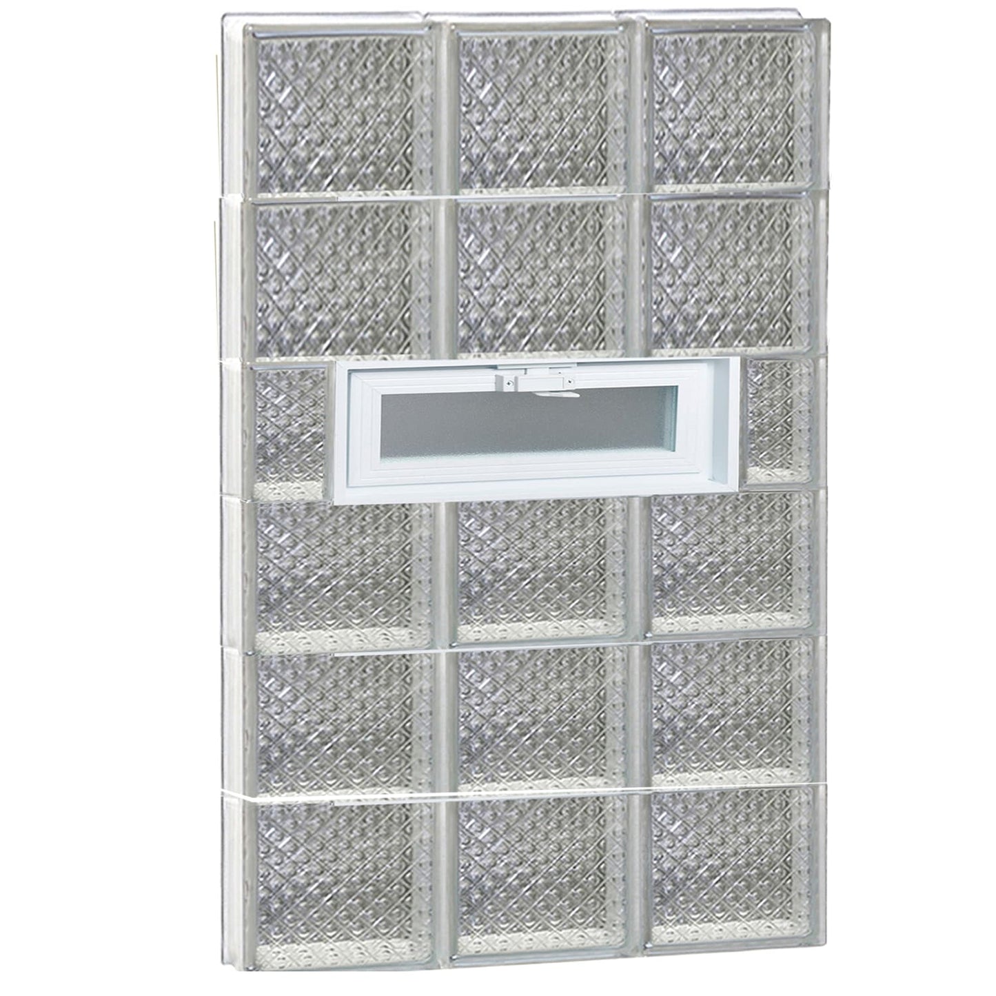 REDI2SET Diamond Glass Frameless Replacement Vented Glass Block Window