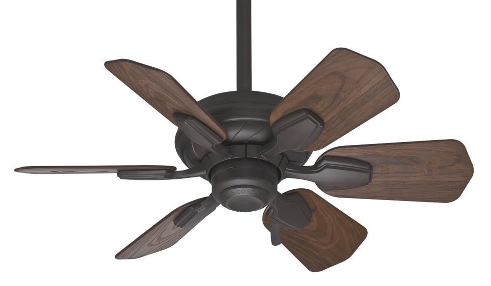 Casablanca Wailea 31-in Brushed Cocoa with Dark Walnut All-Weather Plastic Blades Covered Outdoor Downrod or Flush Mount Ceiling Fan Light Kit Compatible 5 -Blade