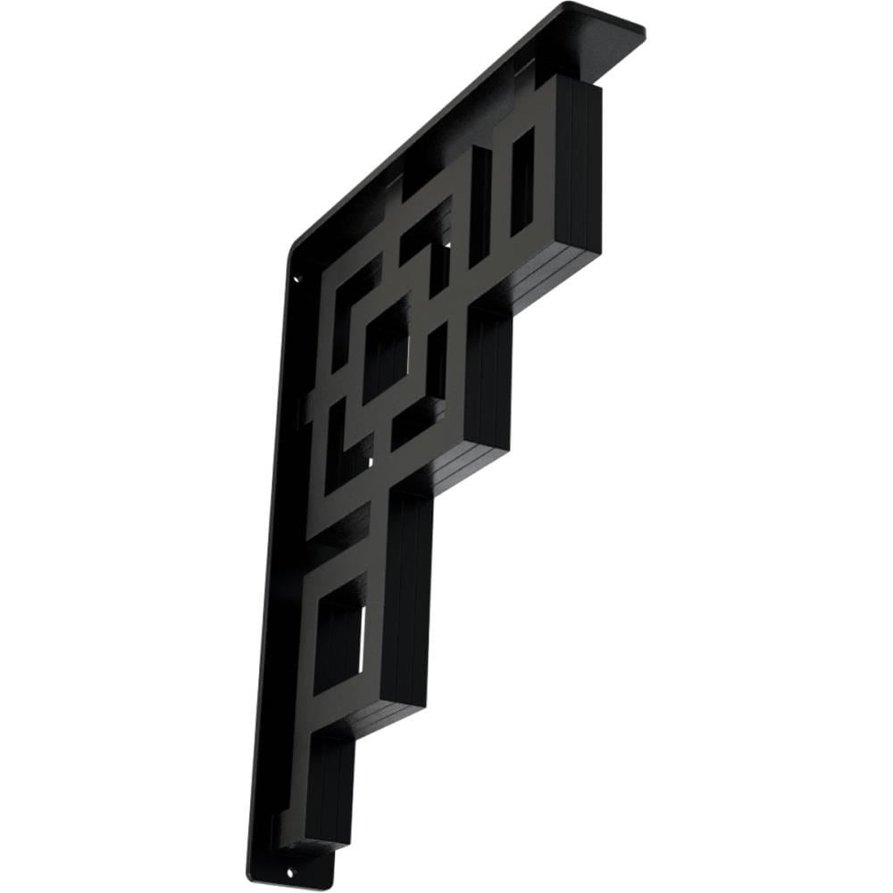 Ekena Millwork Eris 12-in x 2-in x 15-in Black Wrought iron Countertop support bracket
