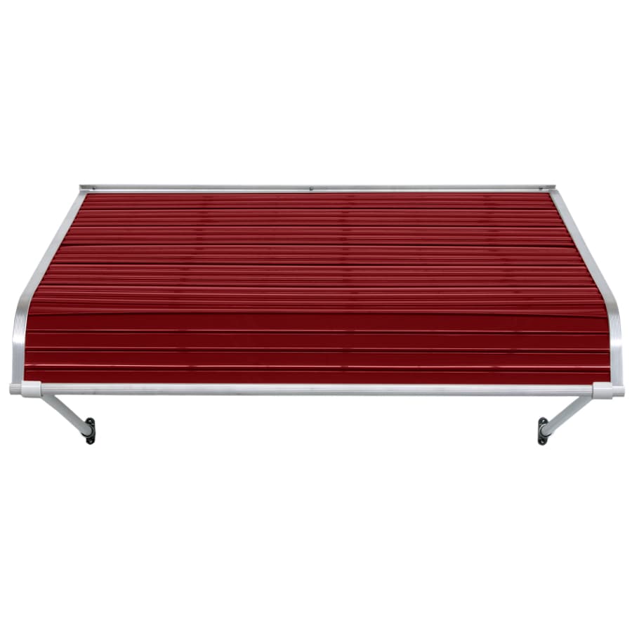 NuImage Awnings 1100 66-Inches Wide x 30-Inches Projection x 13-Inches Height Metal Brick Red Solid Fixed Door Awning