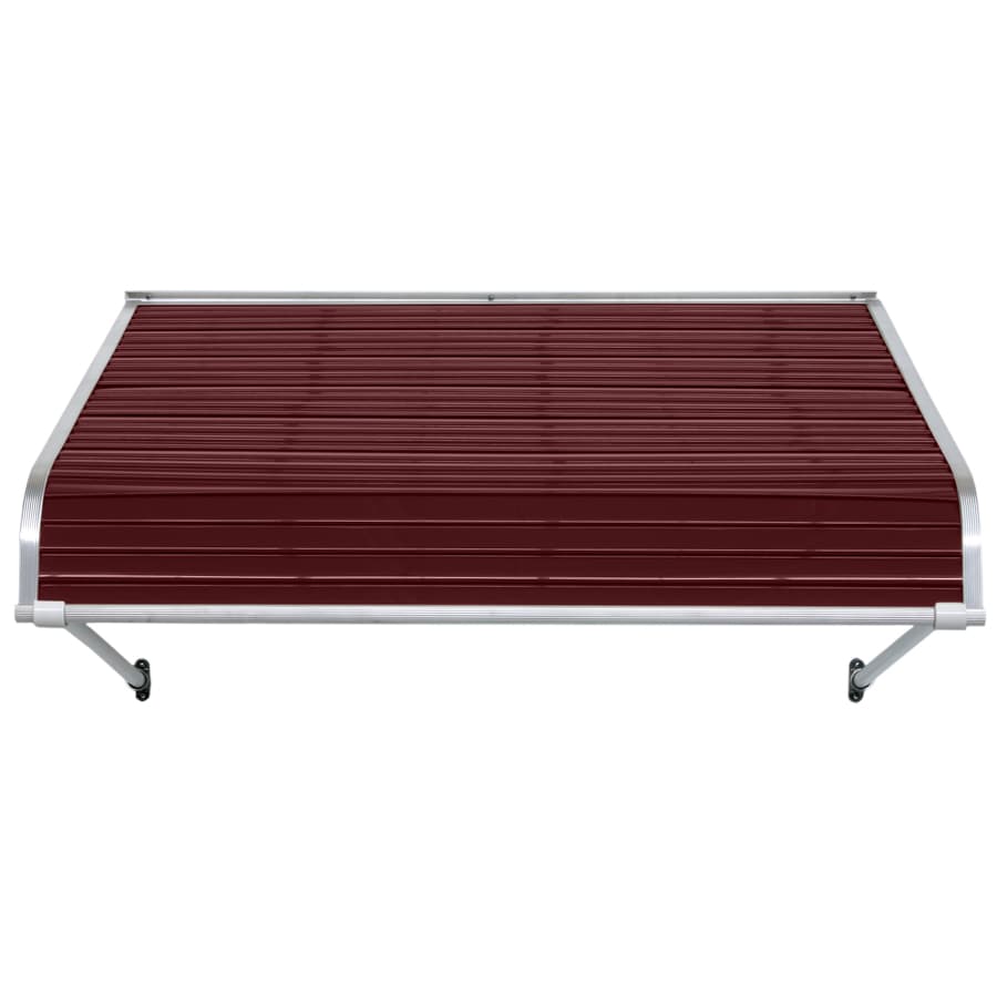 NuImage Awnings 1100 84-Inches Wide x 42-Inches Projection x 16-Inches Height Metal Burgundy Solid Fixed Door Awning