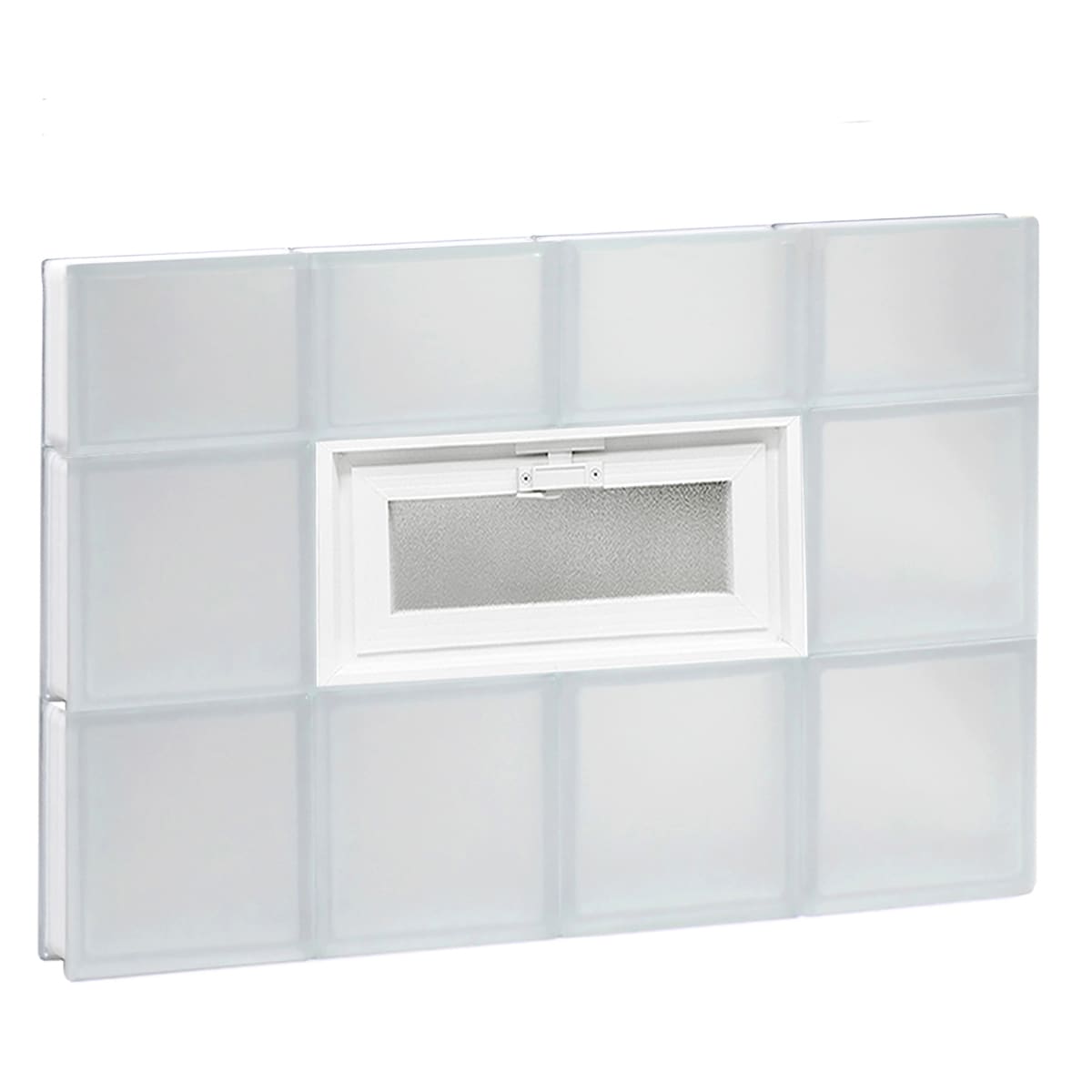 REDI2SET Frosted Glass Frameless Replacement Vented Glass Block Window