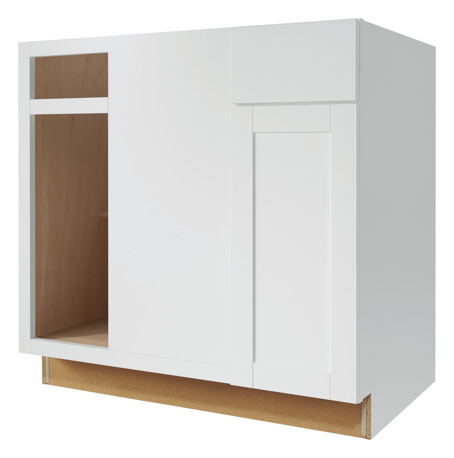 Diamond NOW Arcadia 36-in W x 35-in H x 23.75-in D White Blind Corner Base Fully Assembled Cabinet Recessed Panel Shaker