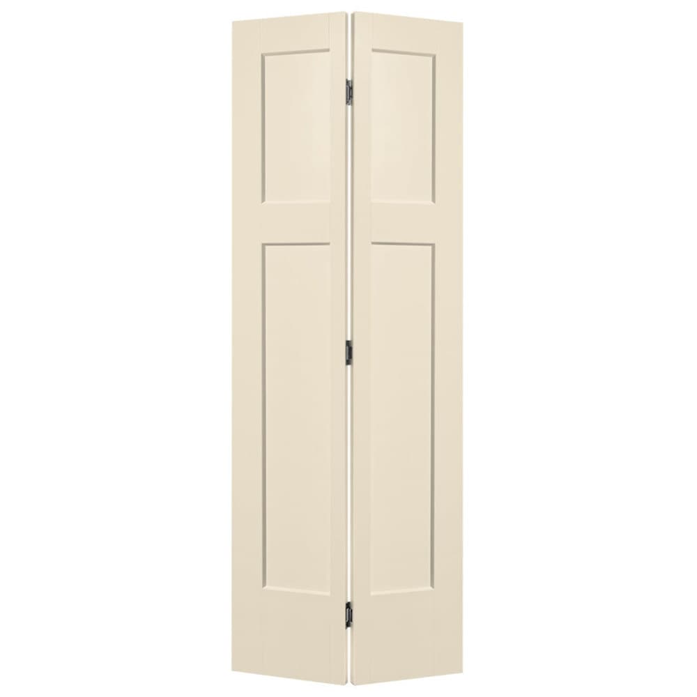 Masonite Winslow 30-in x 80-in Cream-n-Sugar 3-panel Smooth Hollow core Prefinished Molded composite Closet Bifold Door ( Hardware Included )