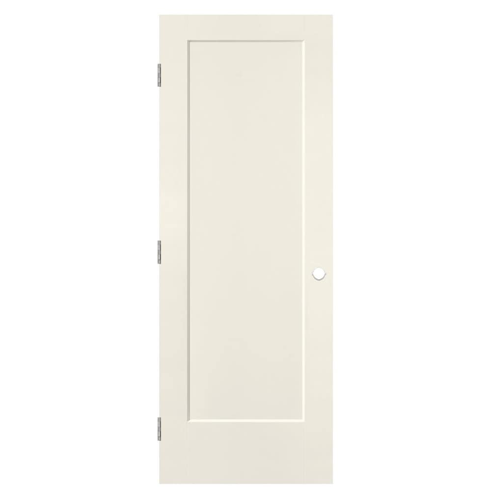 Masonite 32-in x 80-in Moonglow Hollow core 1-panel Right hand Smooth Prefinished Molded composite Flat Jamb Single Prehung Interior Door with