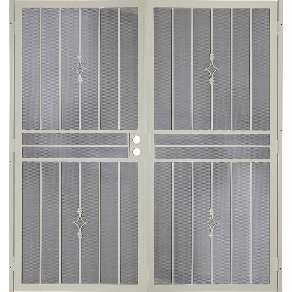 RELIABILT Covington 64-in x 81-in Almond Steel Universal/Reversible Surface Mount Double Security Screen Door