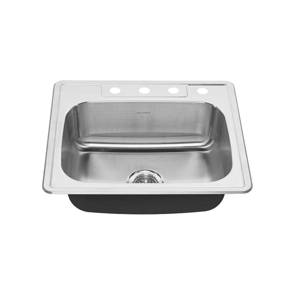 American Standard Drop-in 25-in x 22.0-in Stainless steel Single bowl 20 -Gauge Kitchen Sink