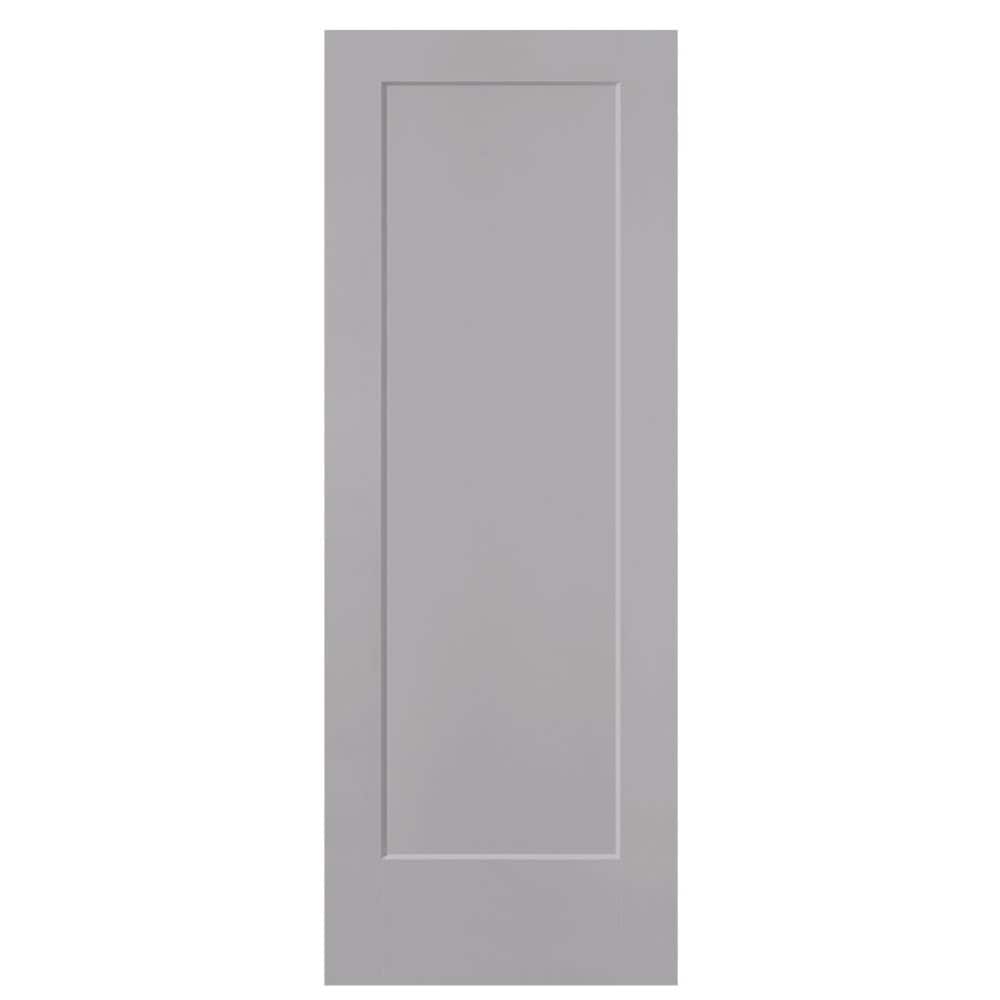 Masonite Lincoln Park 28-in x 80-in Driftwood 1-panel Smooth Solid core Prefinished Molded composite Slab Door