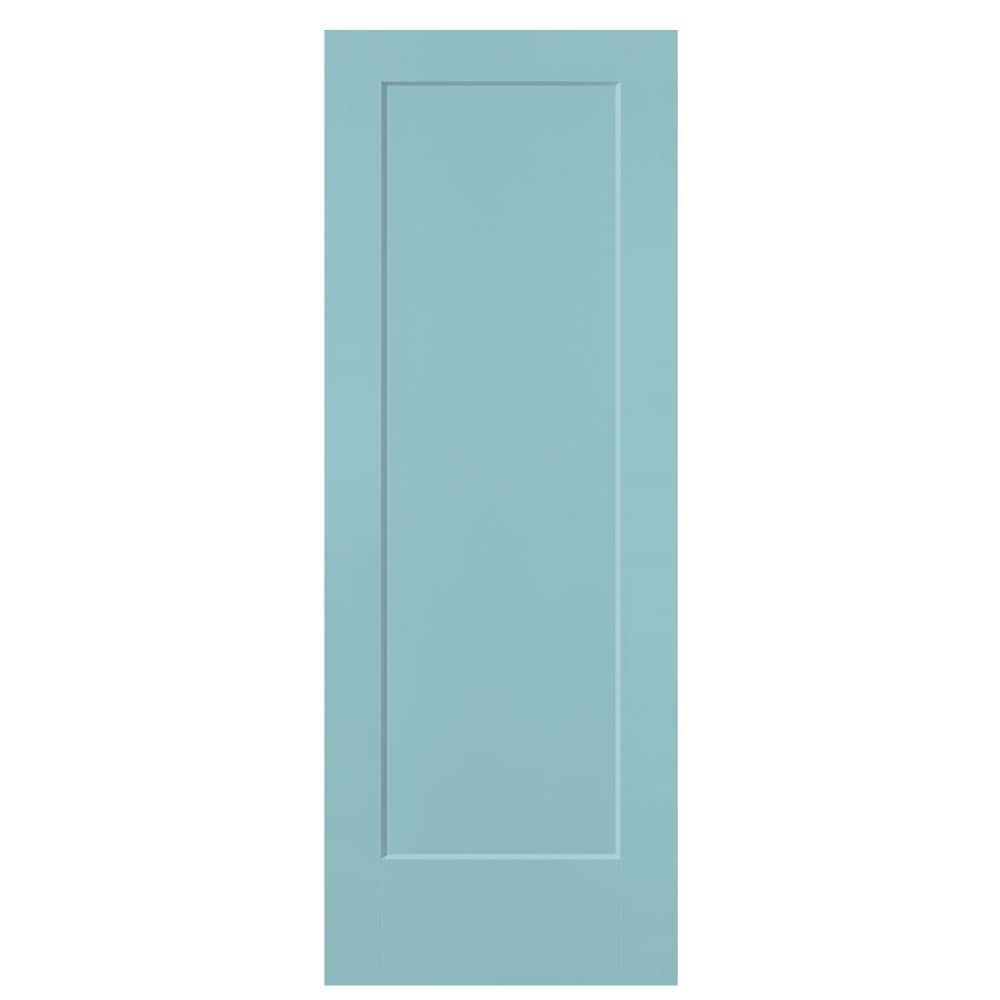 Masonite Lincoln Park 28-in x 80-in Sea Mist 1-panel Smooth Solid core Prefinished Molded composite Slab Door