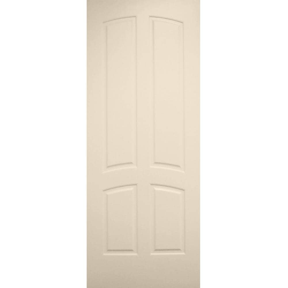 American Building Supply Encore 24-in x 80-in Cream-n-Sugar 4-panel Smooth Solid core Prefinished MDF Slab Door