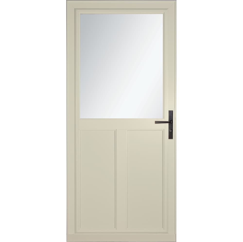 LARSON 80 Highview (Tradewinds) 36-in x 81-in Almond Aluminum Reversible Hinge Storm Door with Retractable Screen ( Aged bronze Handle Included )