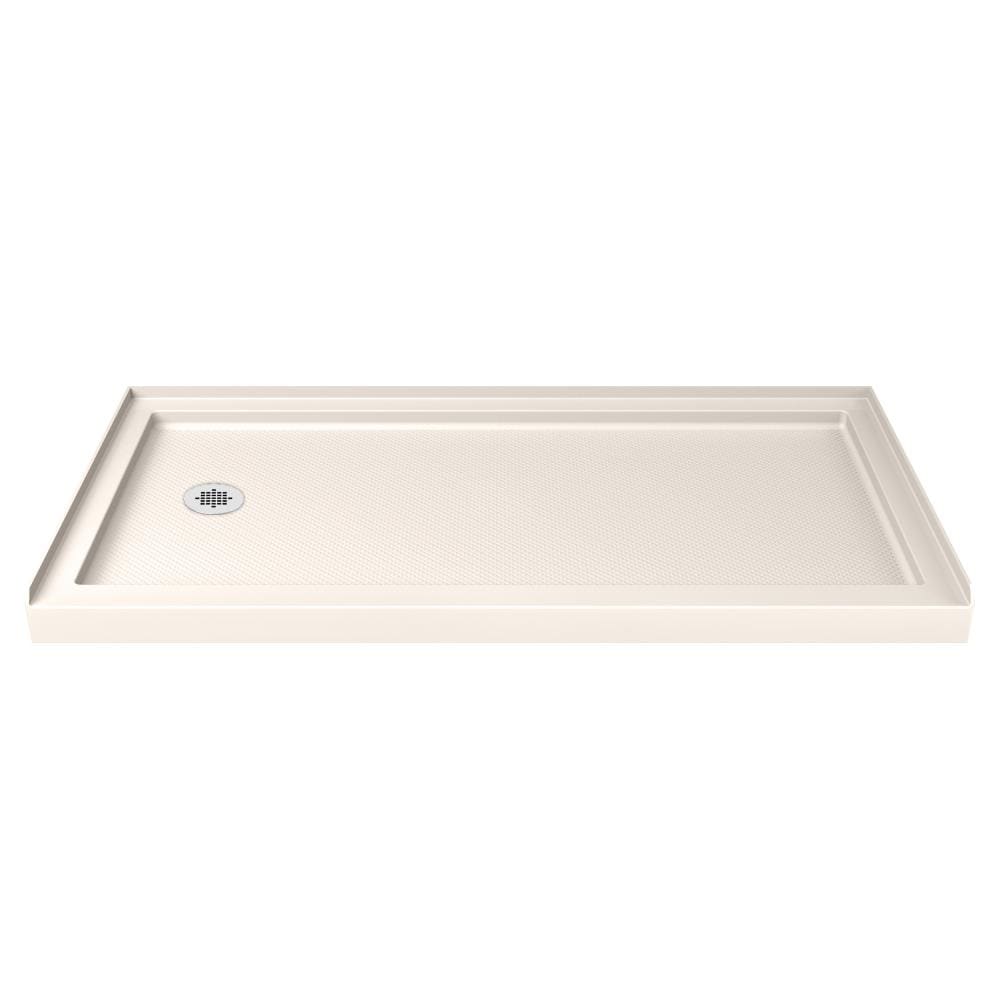 DreamLine SlimLine 30-in W x 60-in L Left Biscuit Single Threshold Rectangle Shower Pan Base with 2.75-in H Threshold