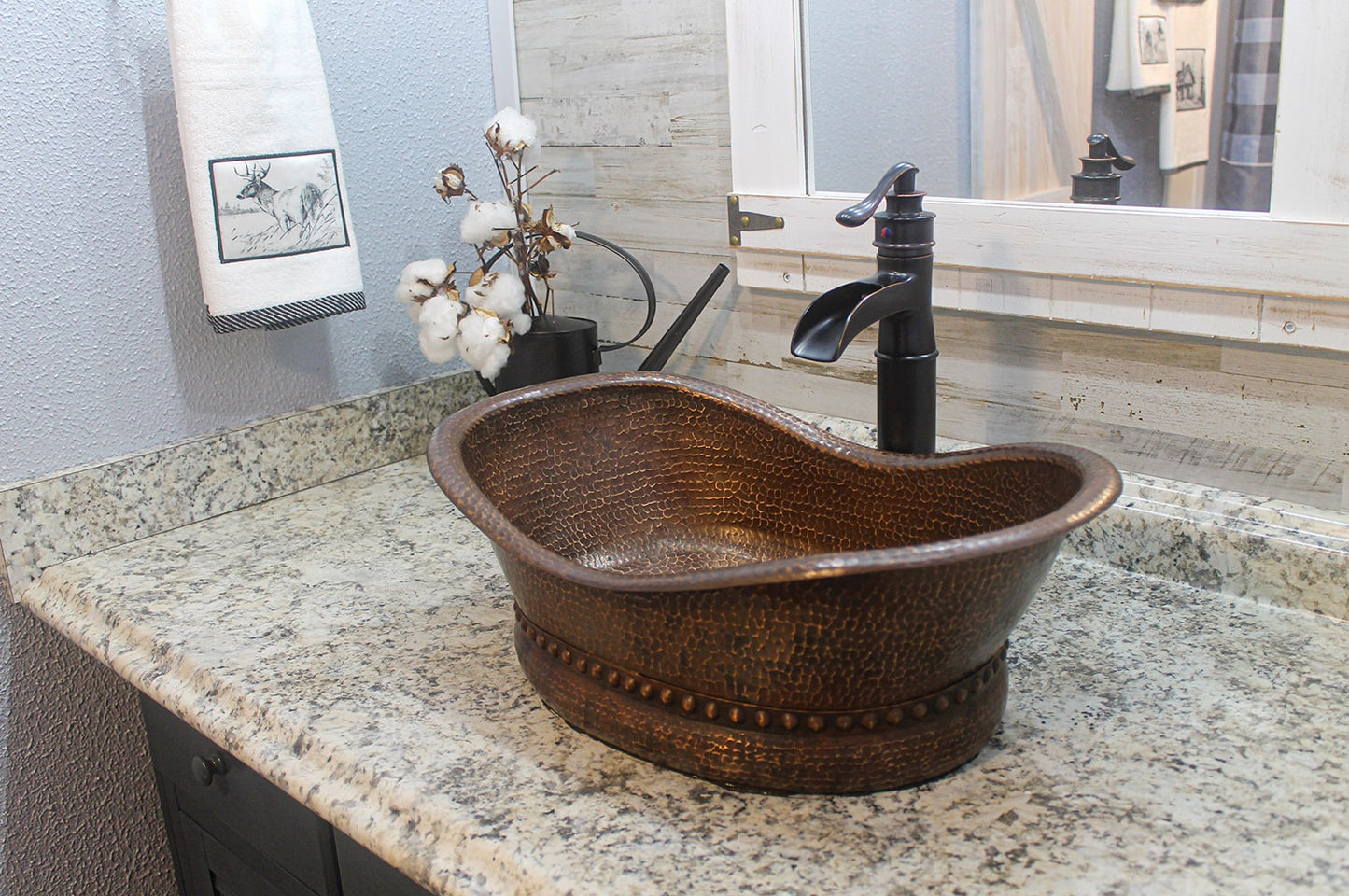 PREMIER COPPER PRODUCTS Copper Bathroom Sinks Copper 13.0-in Vessel Oval Rustic Oil rubbed bronze Bathroom Sink