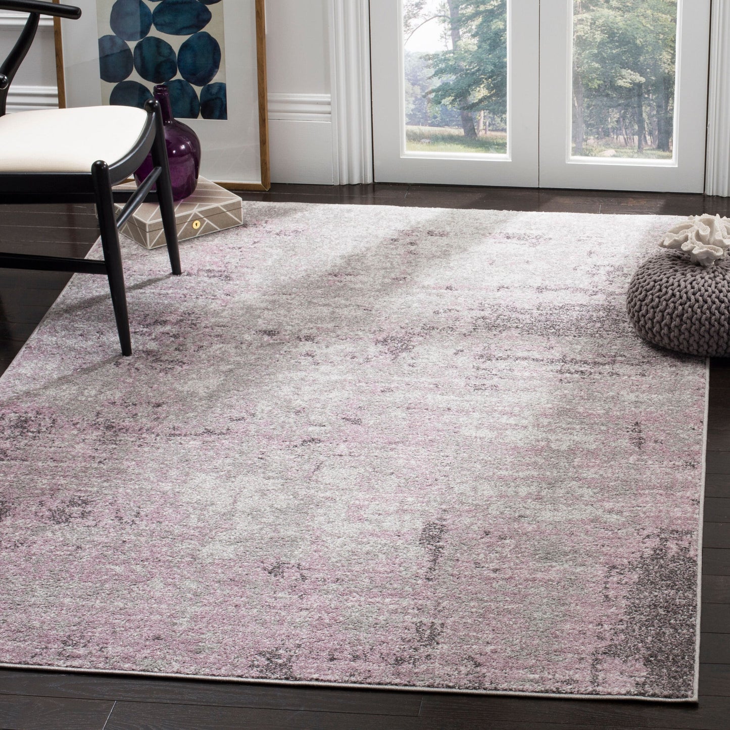 Safavieh Adirondack Pilar 11 x 15 (ft) Loomed Polyester/Polypropylene Light Gray/Purple Rectangular Indoor Distressed/Overdyed Bohemian/Eclectic Spot Clean Only Area rug