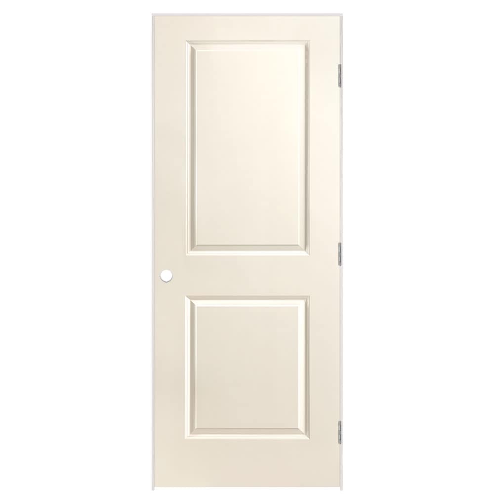 Masonite 32-in x 80-in Moonglow Solid core 2-panel Left hand Smooth Prefinished Molded composite Flat Jamb Single Prehung Interior Door with
