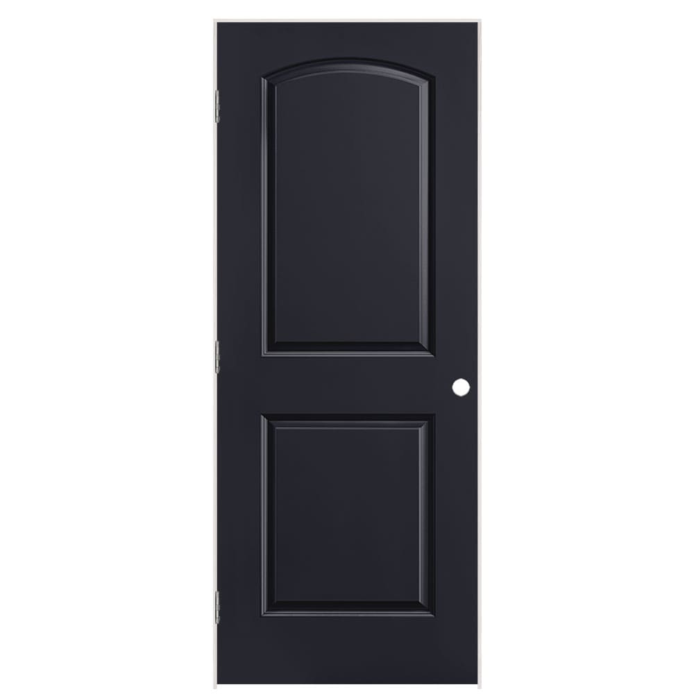 Masonite 32-in x 80-in Midnight Solid core 2-panel Right hand Smooth Prefinished Molded composite Flat Jamb Single Prehung Interior Door with