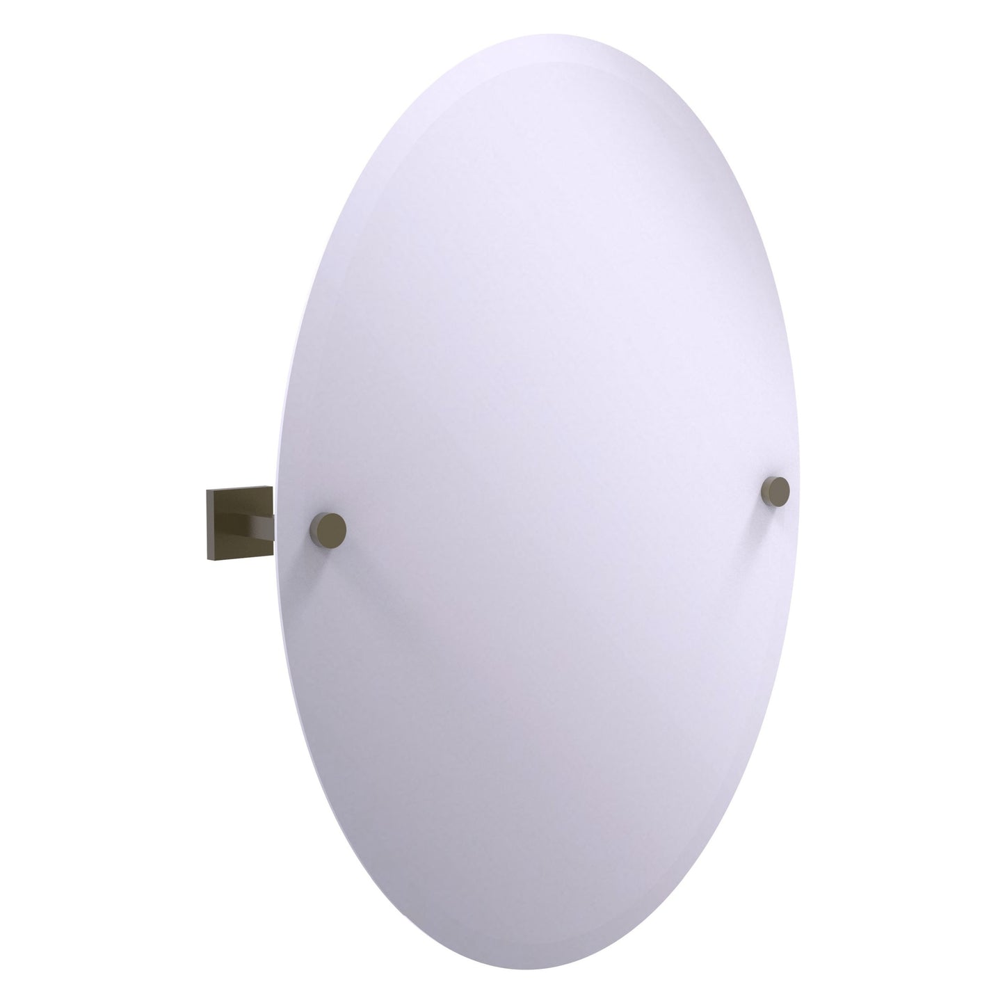 Allied Brass Montero 3.7-in x 28.5-in Beveled Frameless Oval Tilting Bathroom Vanity Mirror ( Antique Brass )