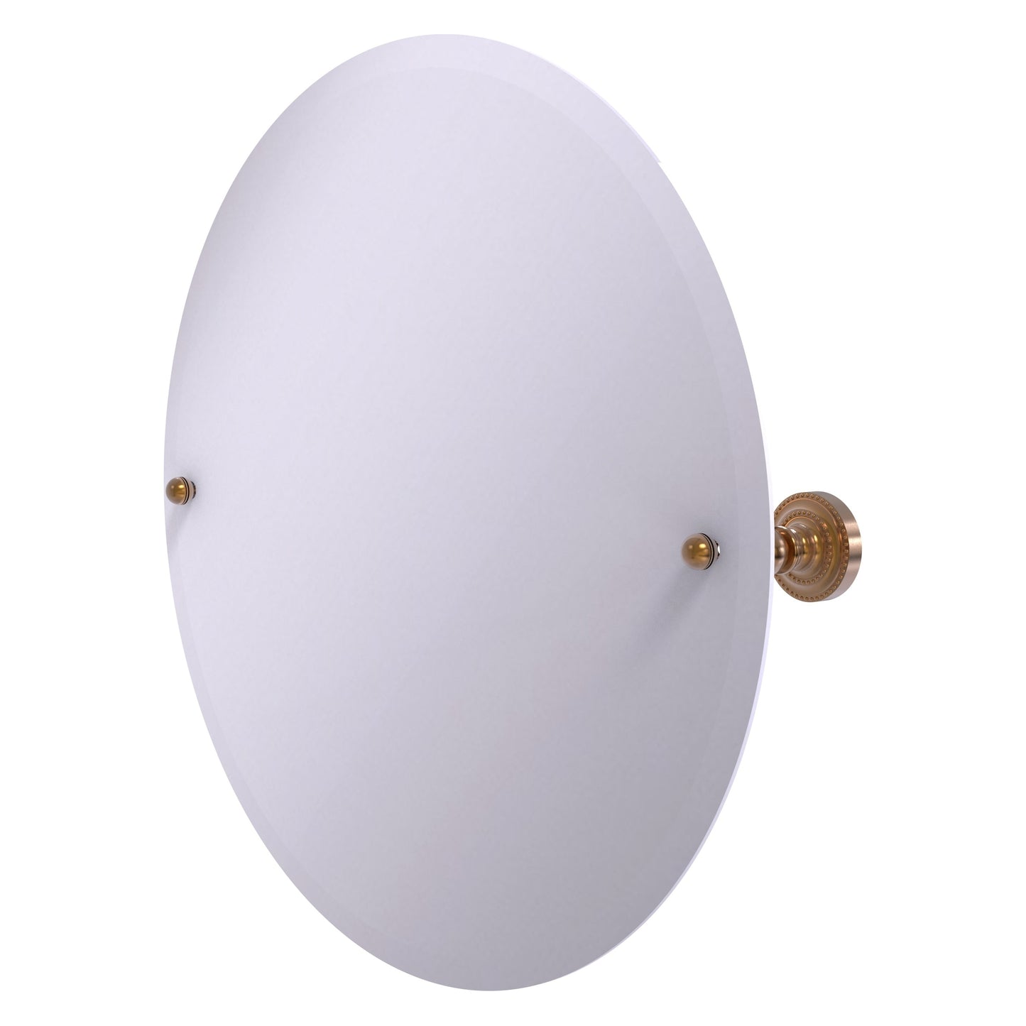 Allied Brass Dottingham 22-in x 22-in Beveled Frameless Round Tilting Bathroom Vanity Mirror ( Brushed Bronze )
