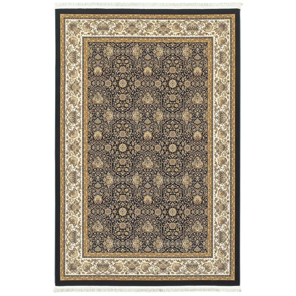 Archer Lane Lorne 8 x 11 (ft) Loomed Polypropylene Navy Rectangular Indoor Medallion Oriental Spot Clean Only Pet Friendly Area rug