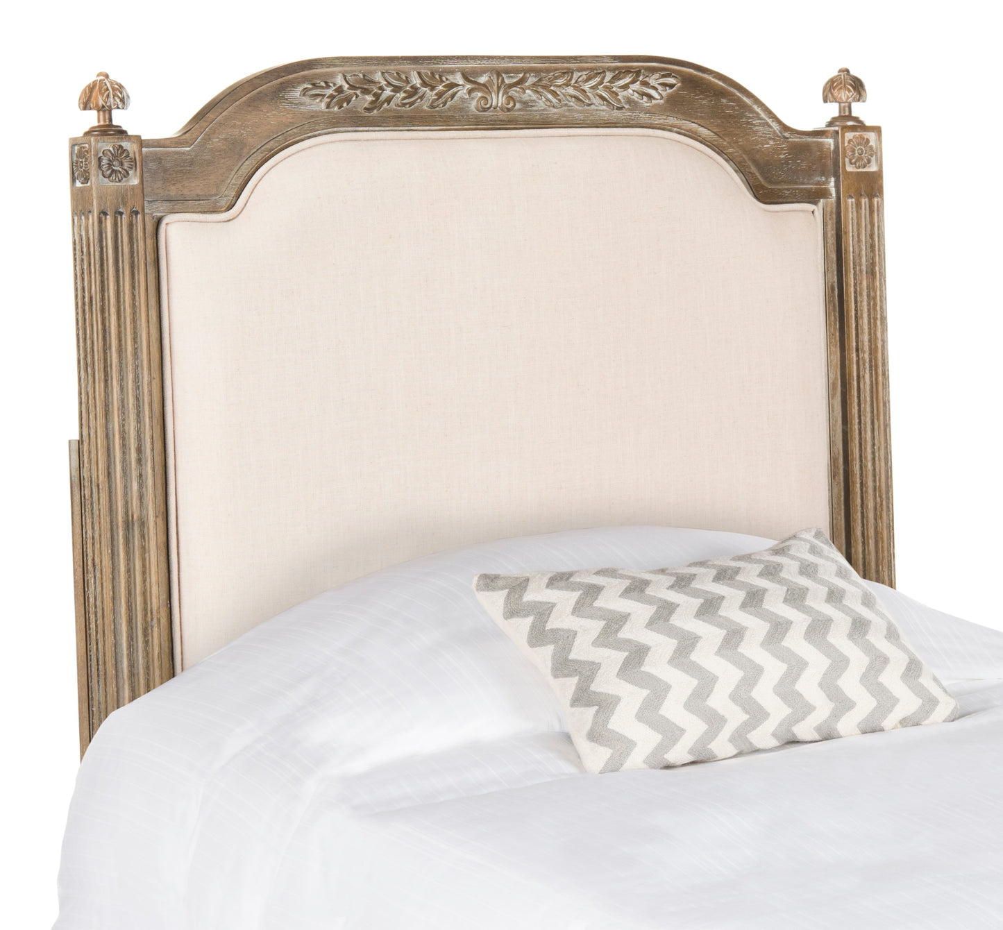 Safavieh Rustic Beige Twin Linen Upholstered Headboard