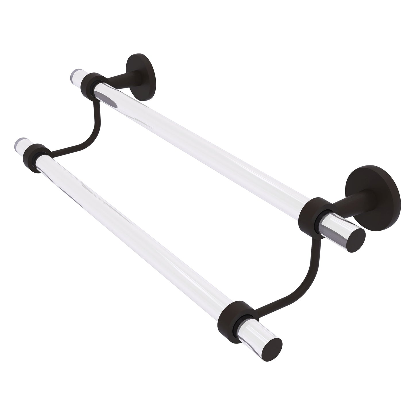 Allied Brass Clearview 24-in double Oil-rubbed bronze Wall mount Double Towel Bar