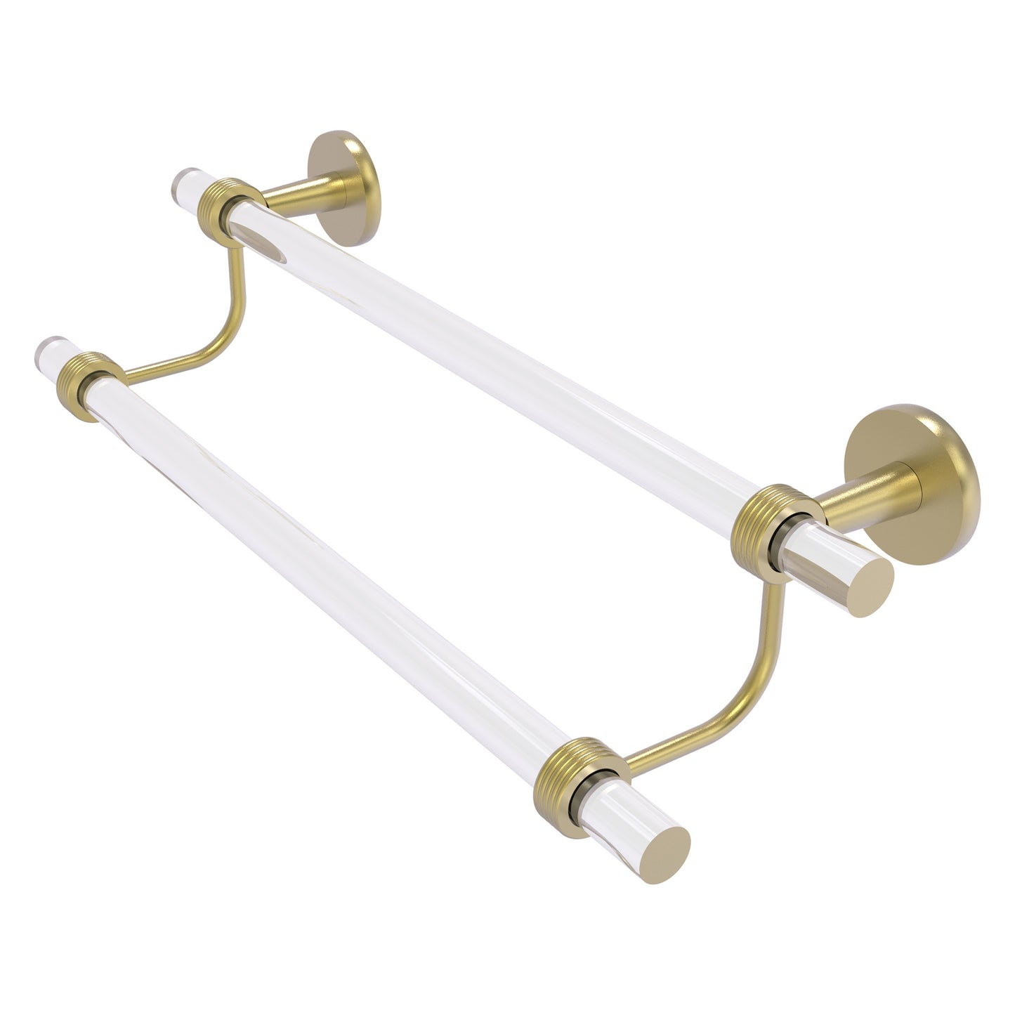 Allied Brass Clearview 36-in double Satin Brass Wall mount Double Towel Bar