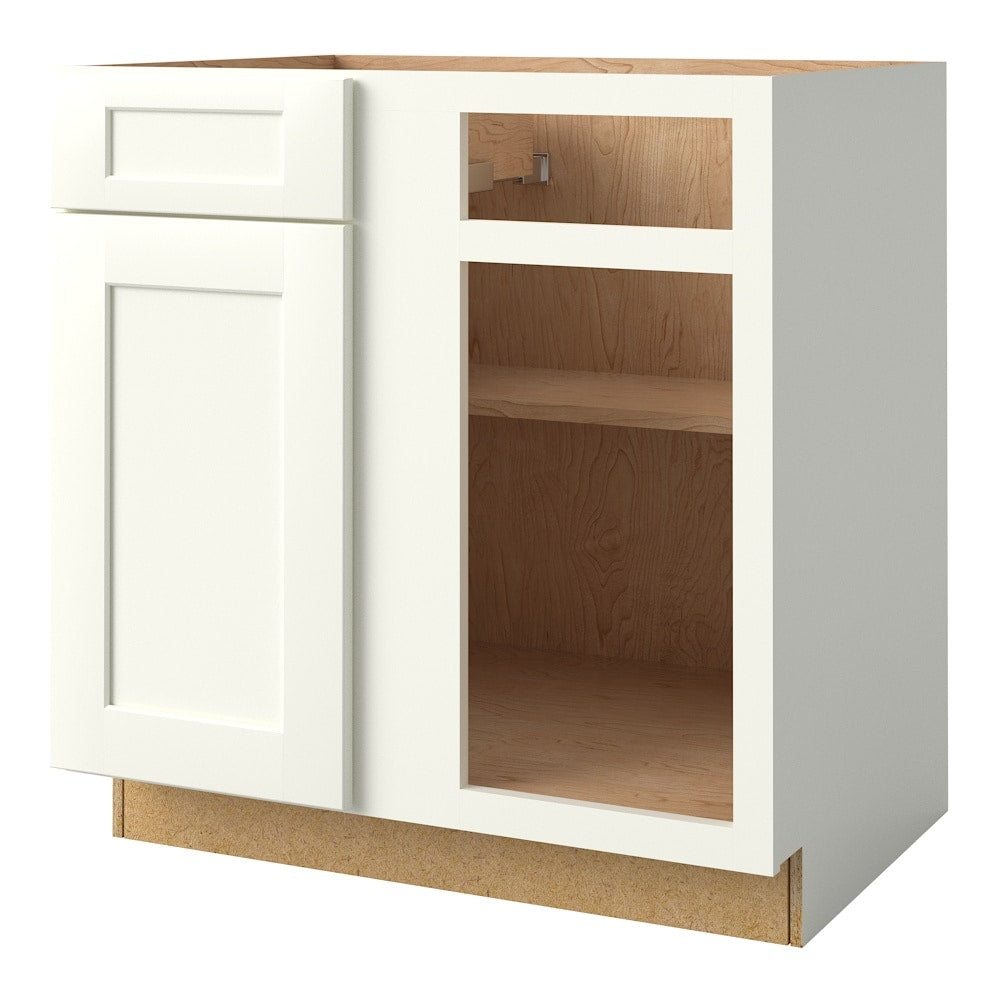 allen + roth Aveley 33-in W x 34.5-in H x 24-in D Linen Blind Corner Base Fully Assembled Cabinet Flat Panel Shaker