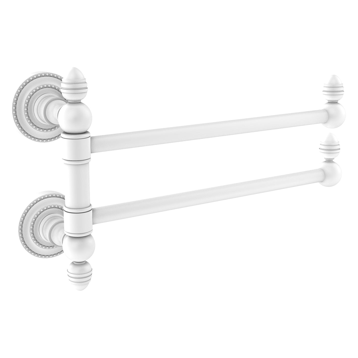 Allied Brass Dottingham 12-in double Matte White Wall mount Double Towel Bar