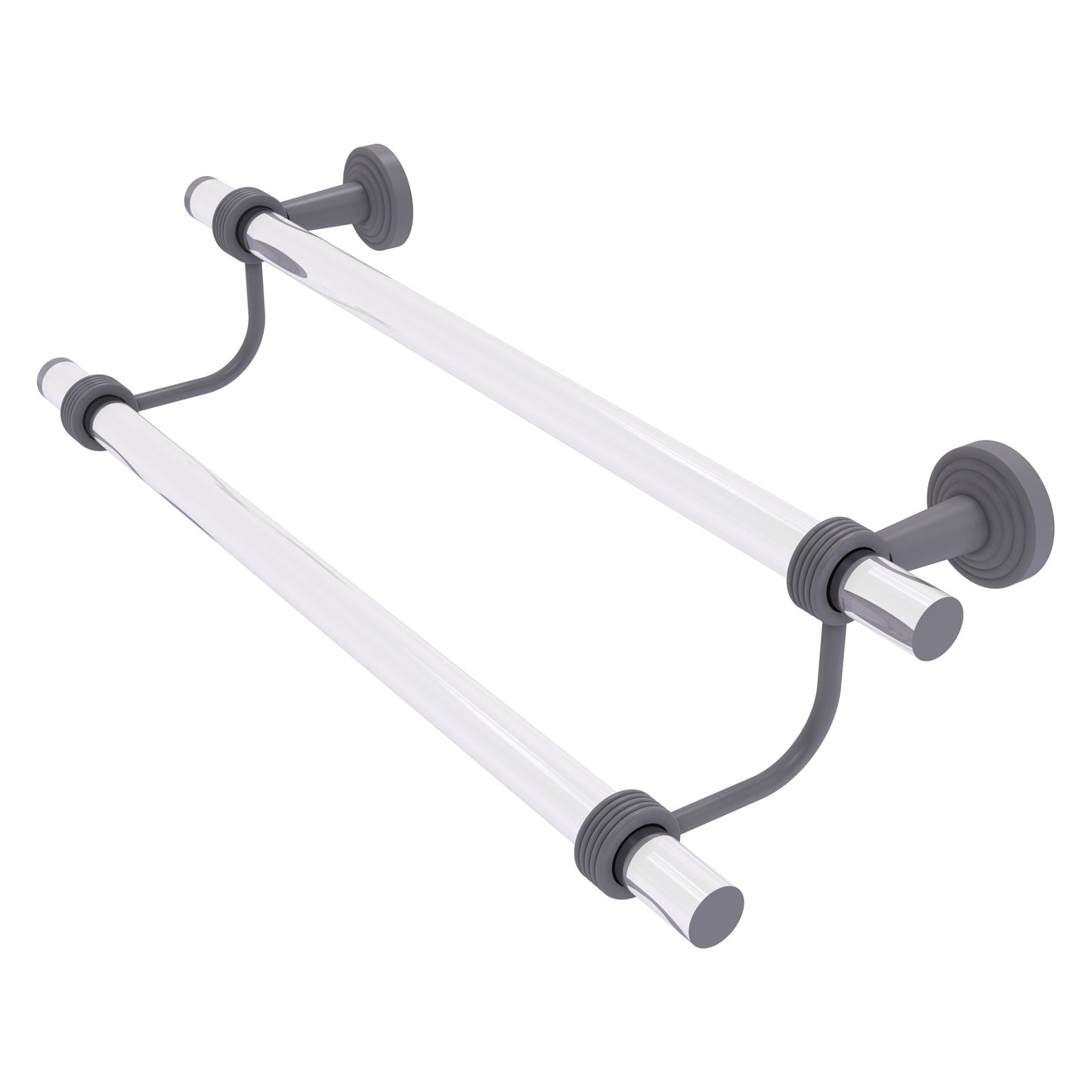 Allied Brass Pacific Beach 18-in double Matte Gray Wall mount Double Towel Bar