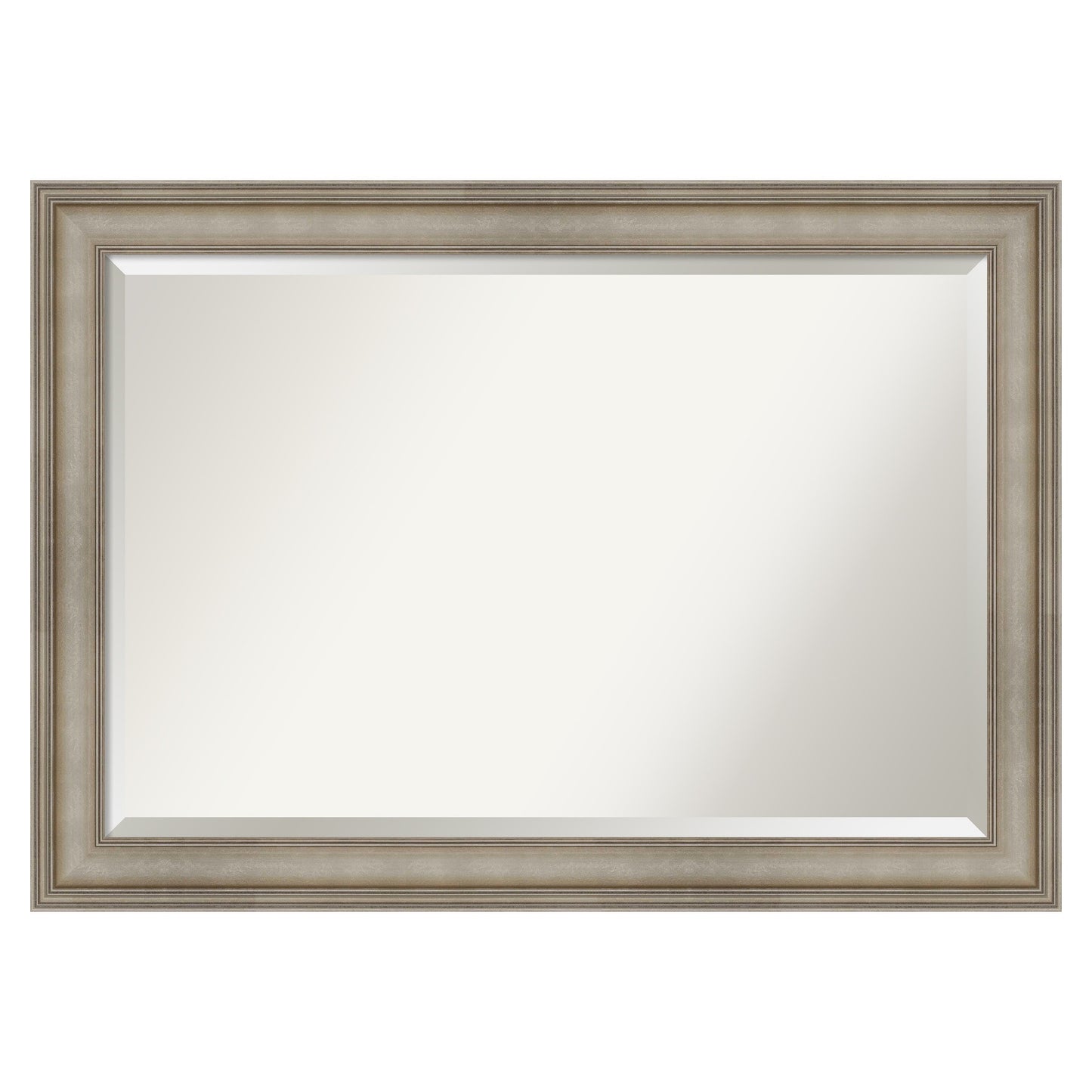 Amanti Art Mezzanine 41.5-in x 29.5-in Framed Rectangle Bathroom Vanity Mirror ( Antique Bronze,Silver )