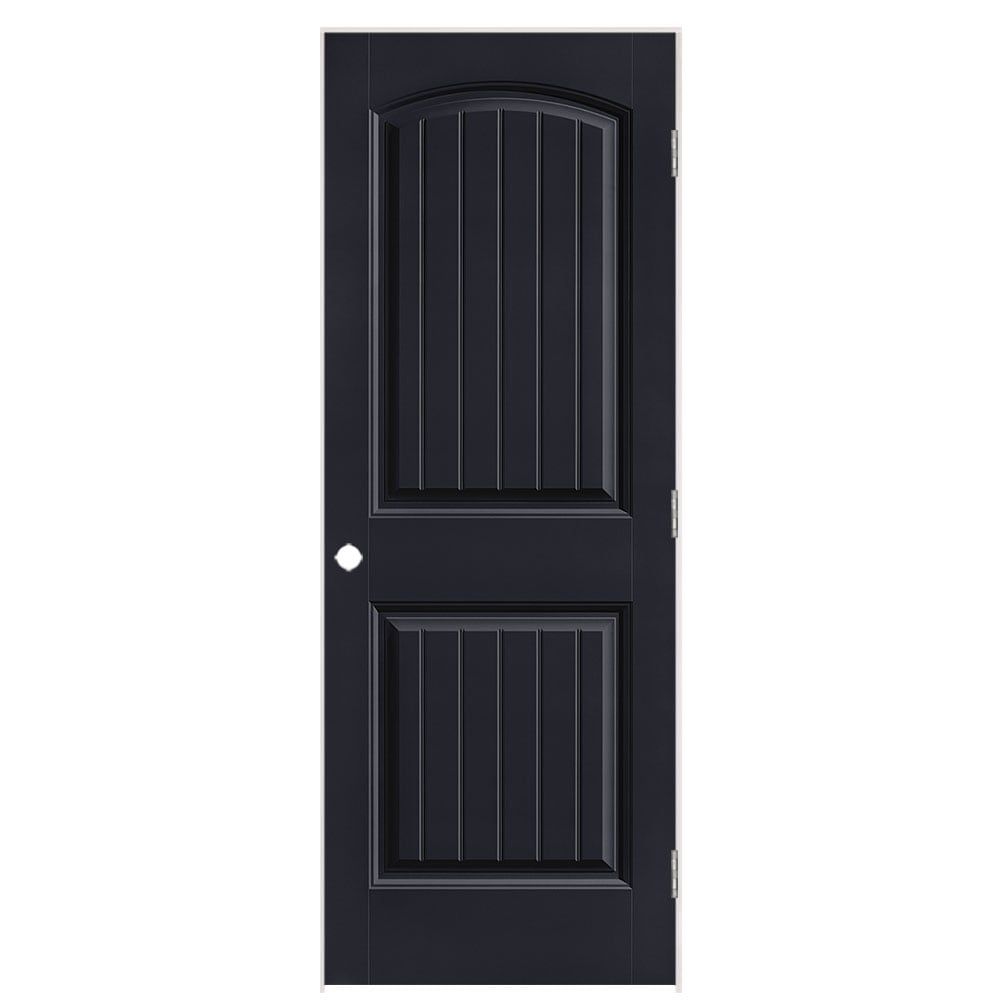 Masonite 30-in x 80-in Midnight Solid core 2-panel Left hand Smooth Prefinished Molded composite Flat Jamb Single Prehung Interior Door with