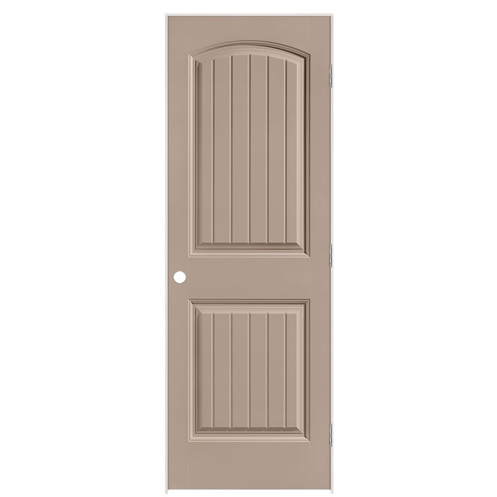 Masonite 28-in x 80-in Sandpiper Solid core 2-panel Left hand Smooth Prefinished Molded composite Flat Jamb Single Prehung Interior Door with