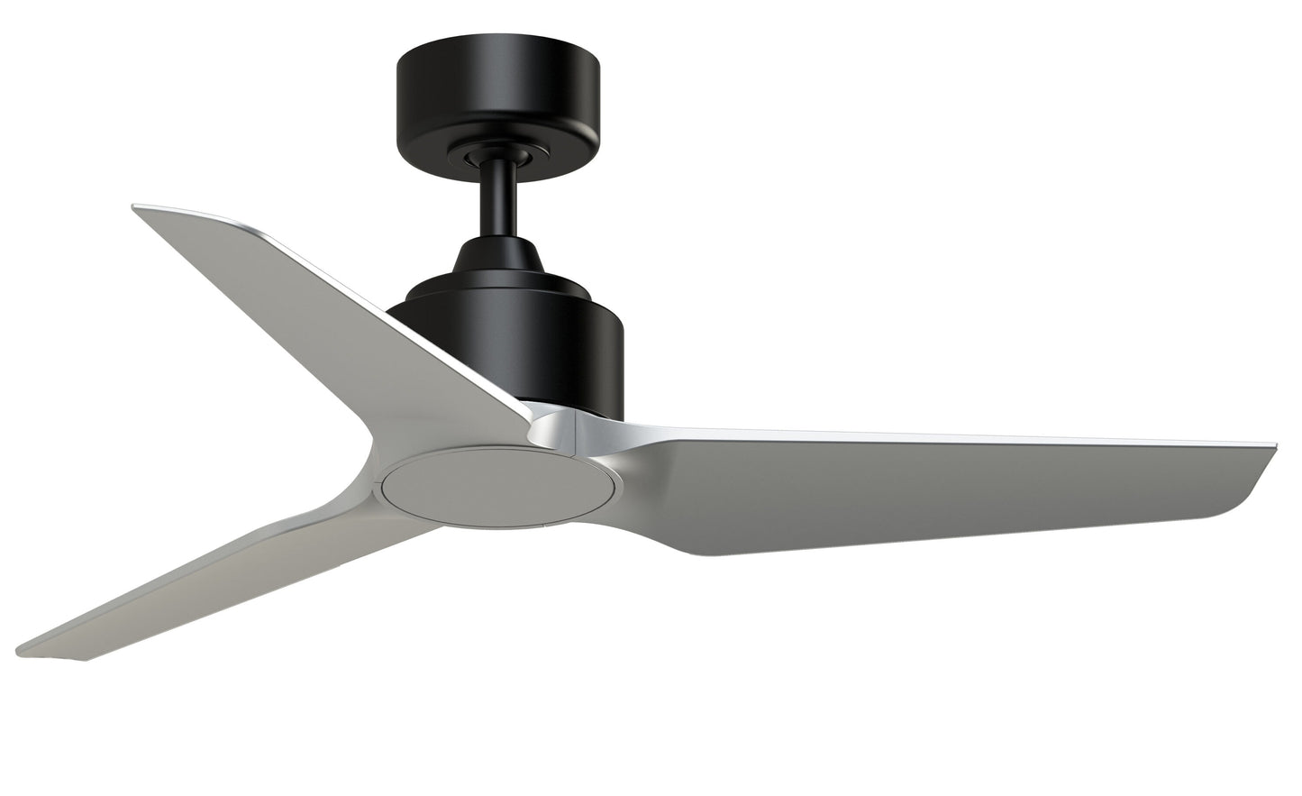 Fanimation TriAire Custom 44-in Black with Silver Blades Indoor/Outdoor Smart Propeller Ceiling Fan Light Kit Compatible and Remote (3-Blade) FPD8514BLW-44SLW