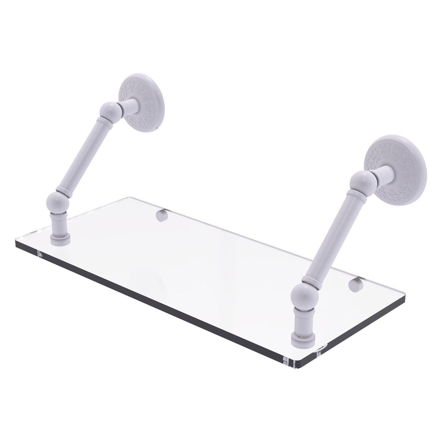 Allied Brass Prestige Monte Carlo Matte White Wall mount Bathroom Shelf ( 18-in x 8-in x 8-in )