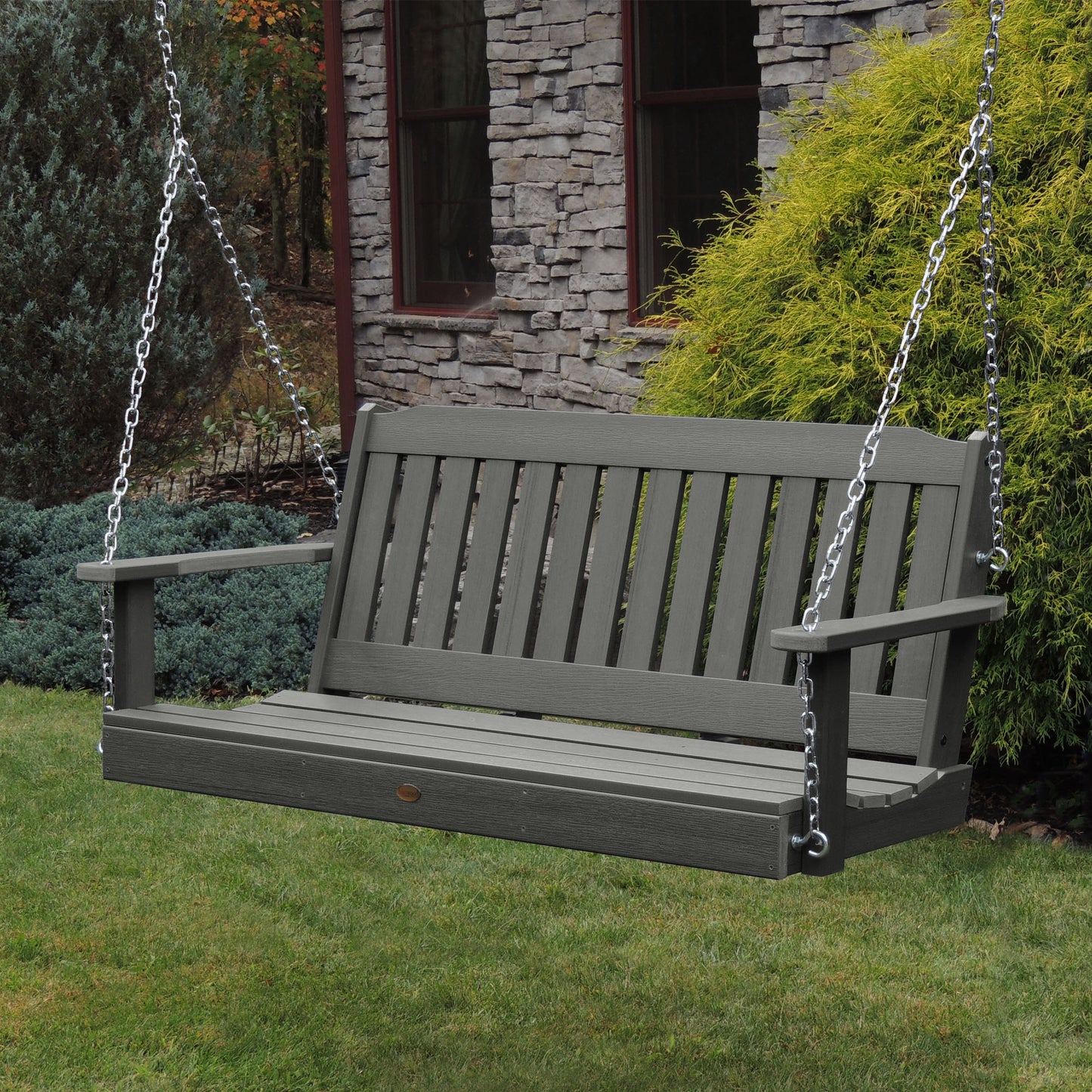 highwood Lehigh 3 -person Coastal Teak Outdoor Swing