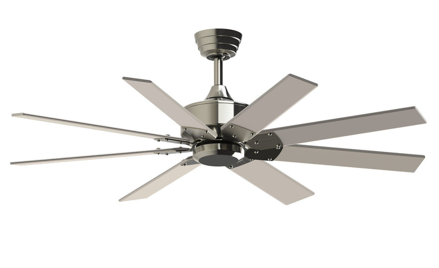 Fanimation Levon Custom 52-in Brushed Nickel Indoor/Outdoor Smart Ceiling Fan Light Kit Compatible and Remote (8-Blade) FPD7912BBN-52BN