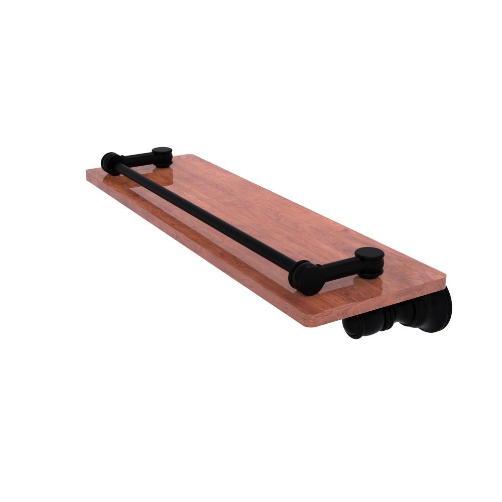 Allied Brass Carolina Matte Black Wall mount Bathroom Shelf ( 16-in x 3.3-in x 5-in )