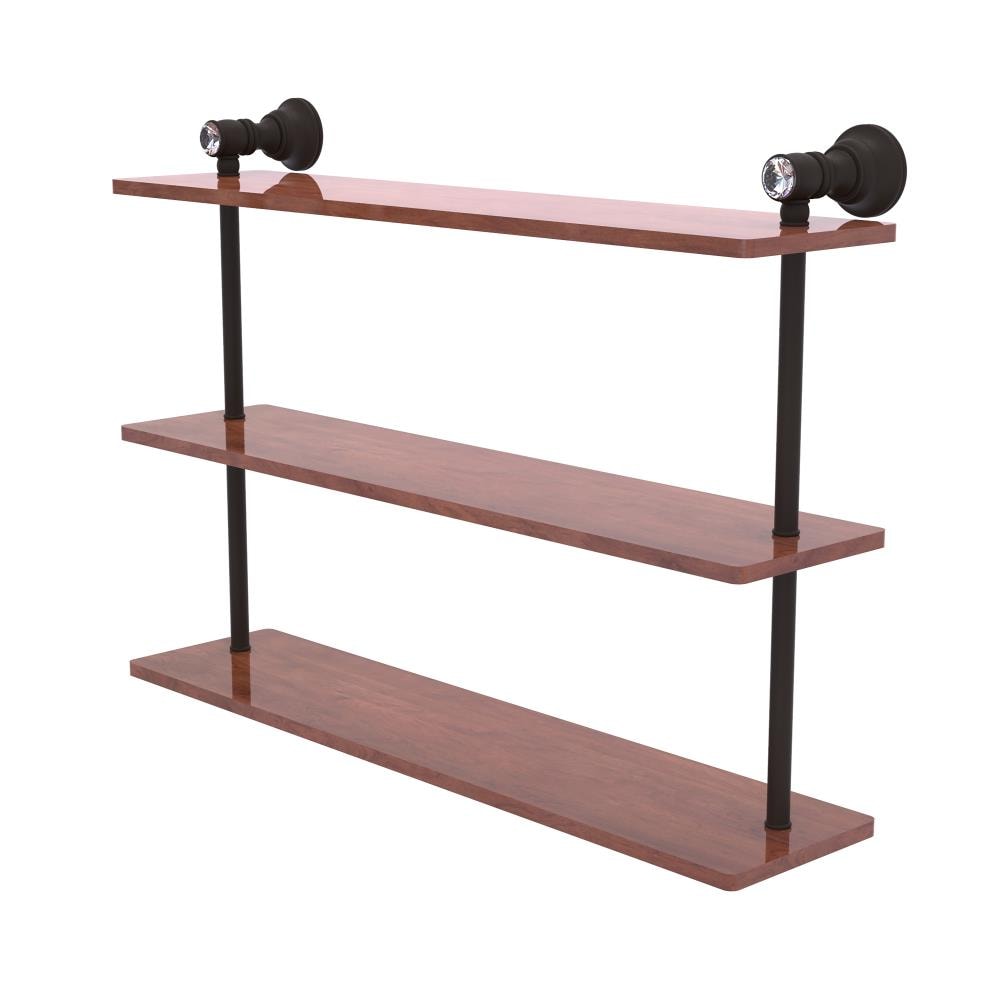 Allied Brass Carolina Crystal Oil Rubbed Bronze 3 -Tier Wall mount Bathroom Shelf ( 22-in x 16-in x 5-in )