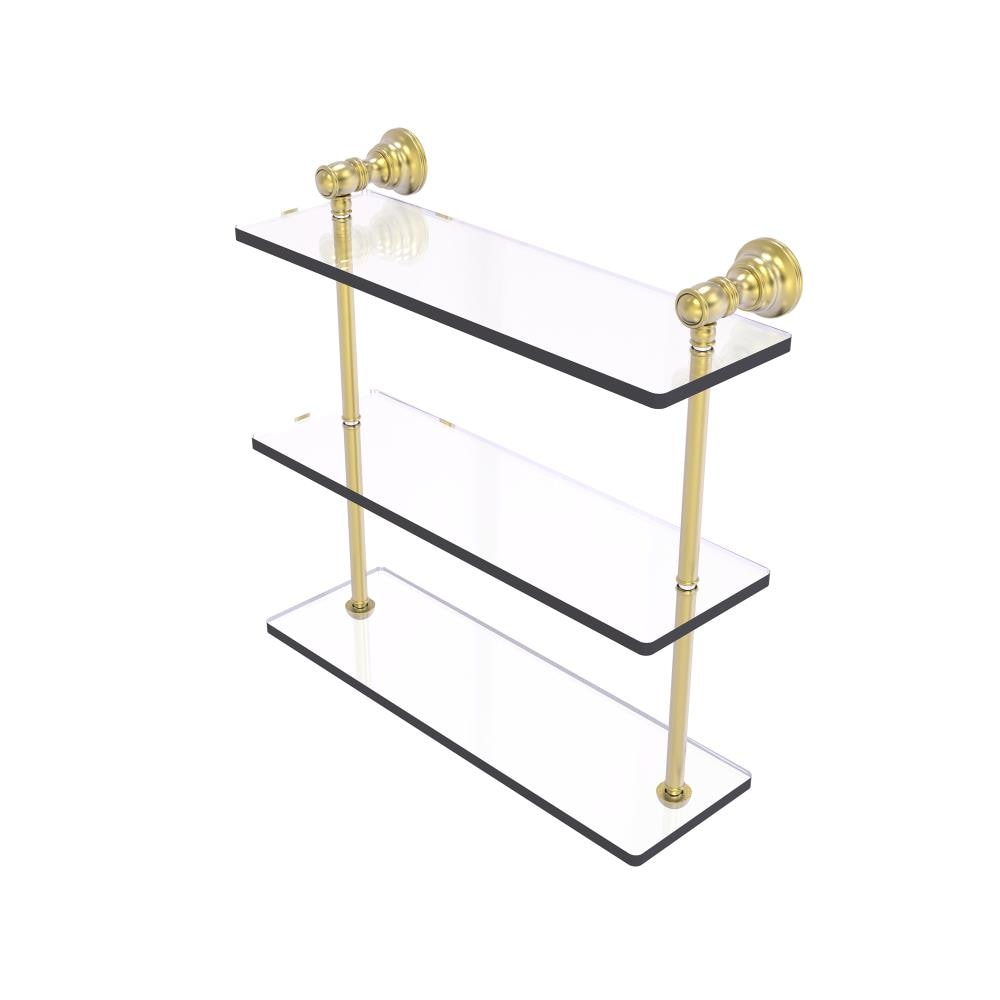 Allied Brass Carolina Satin Brass 3 -Tier Wall mount Bathroom Shelf ( 16-in x 16-in x 5-in )