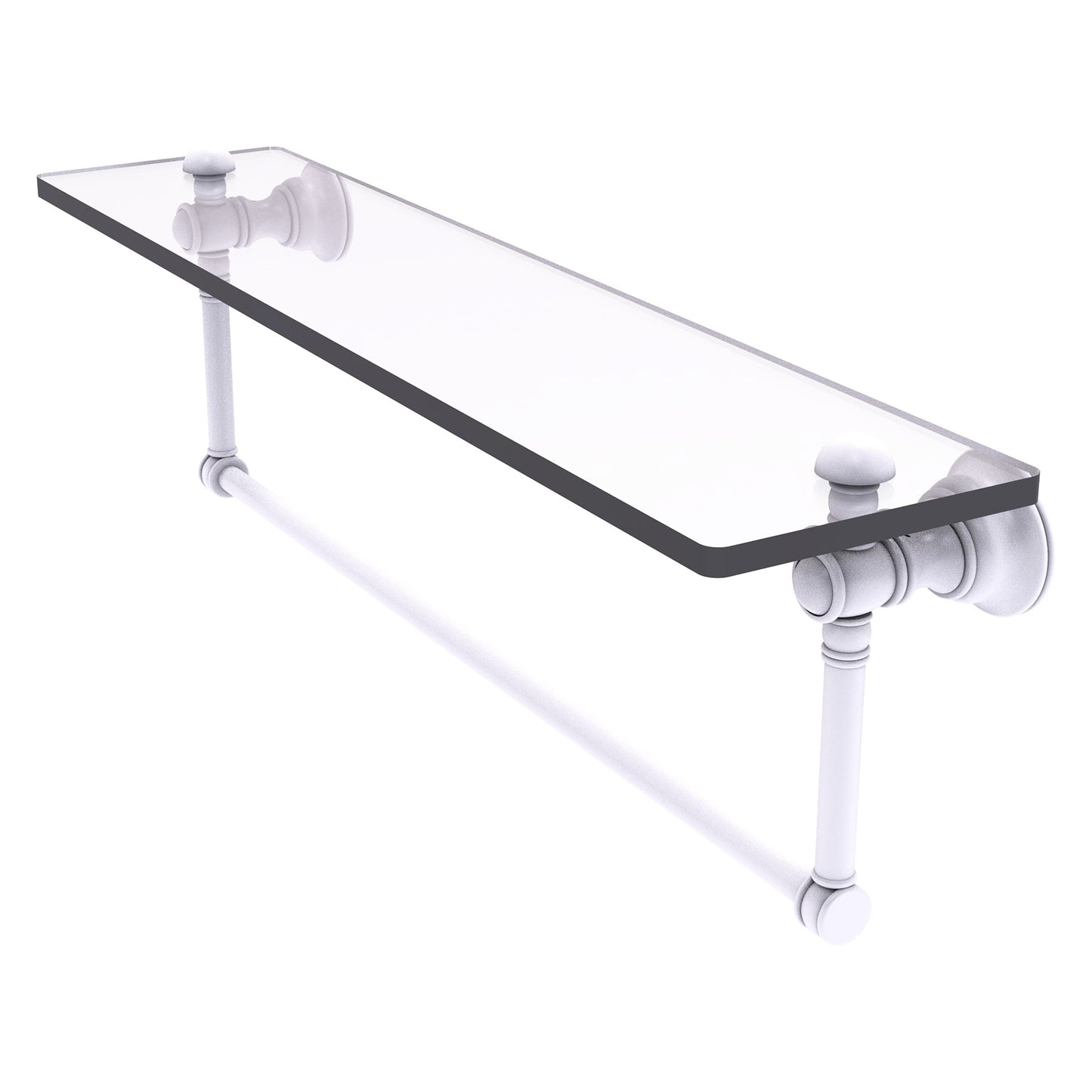 Allied Brass Carolina Matte White Wall mount Bathroom Shelf ( 22-in x 7-in x 5-in )