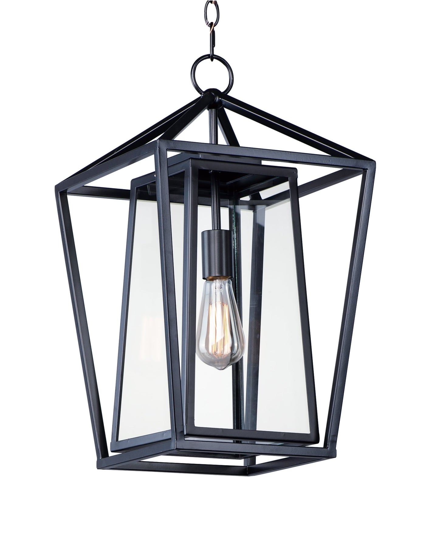 Maxim Lighting Artisan 1 -Light Black Transitional Clear glass Glass Geometric Medium Outdoor Hanging Pendant Light