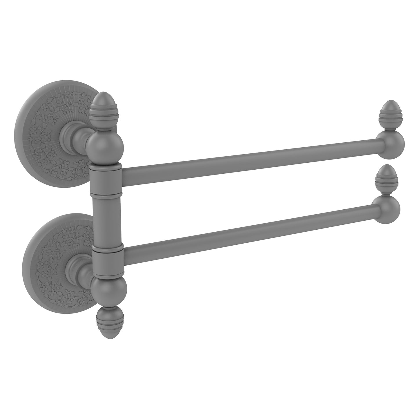 Allied Brass Monte Carlo 12-in double Matte Gray Wall mount Double Towel Bar