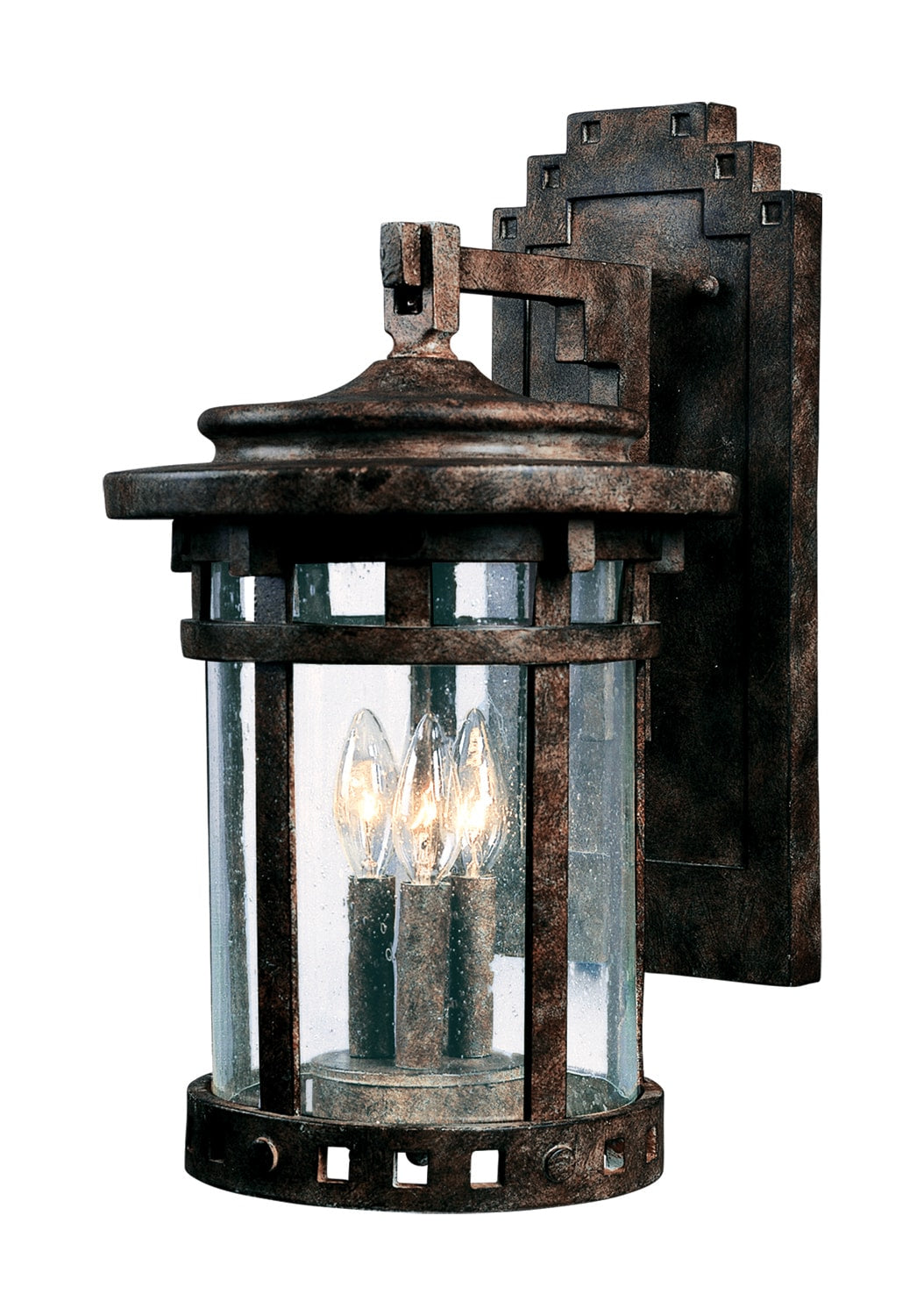 Maxim Lighting Santa Barbara DC 3 -Light 16.0000-in H Distressed Brown Hardwired Outdoor Wall Light