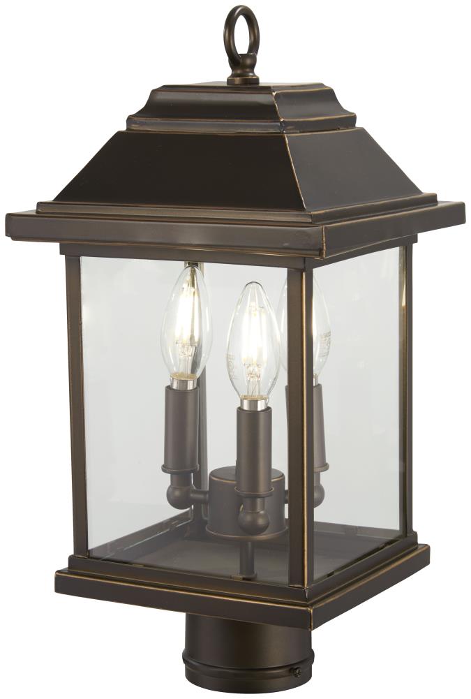 Minka Lavery Mariner's Pointe 17.25-in Oil Rubbed Bronze with Gold Highlights Traditional Outdoor Light post lantern