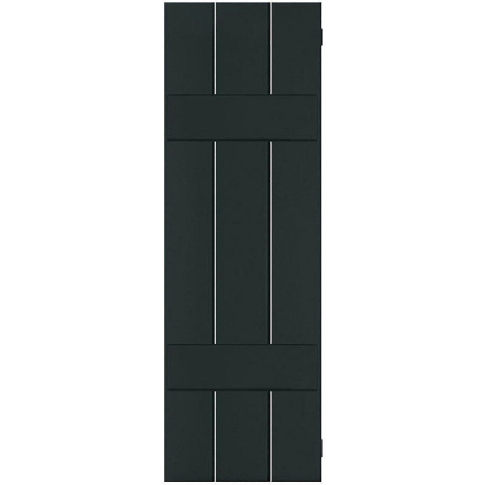 Ekena Millwork 12-in W x 41-in H Black Forest Green Board and batten Wood Exterior Shutters ( 2 -Pack )
