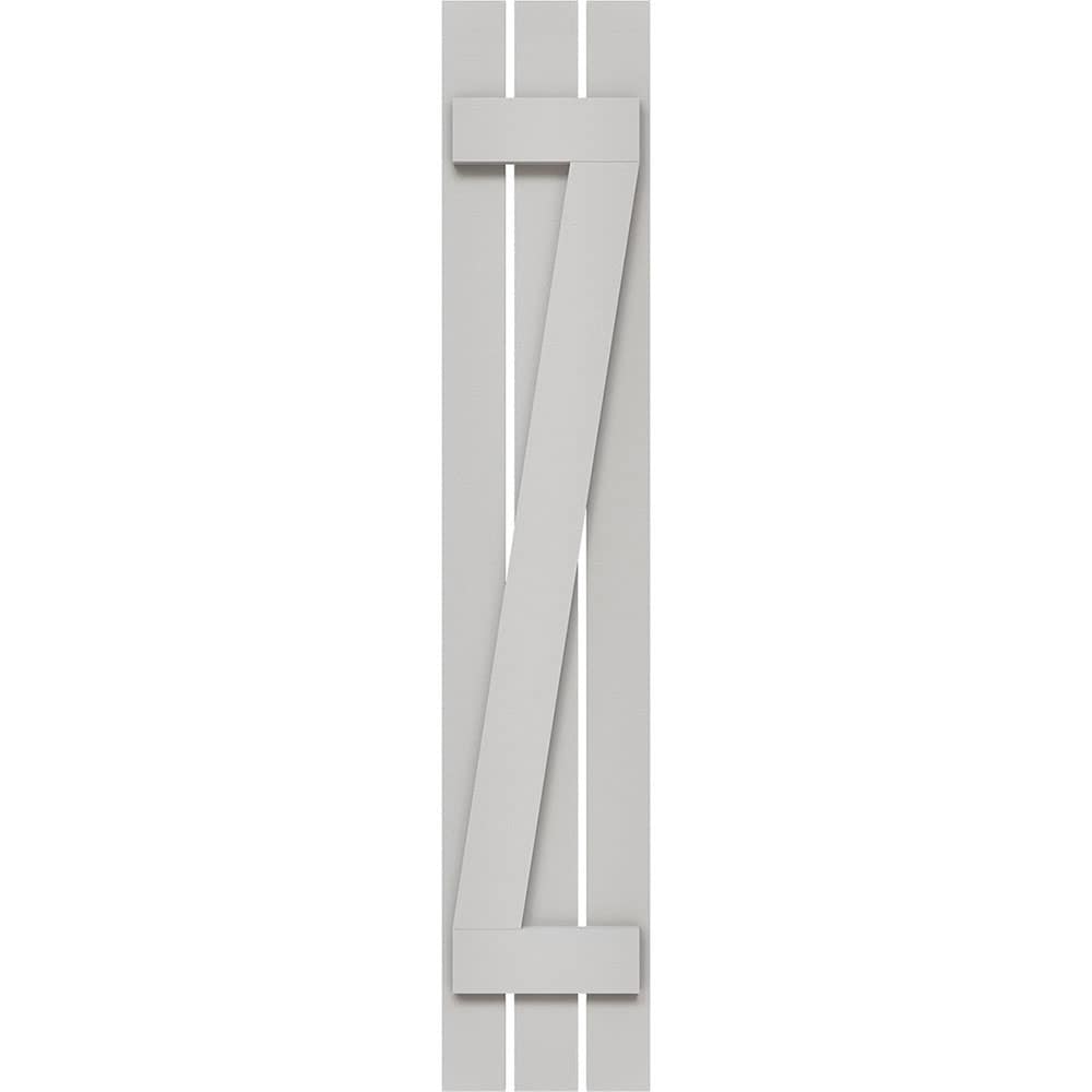 Ekena Millwork 17.125-in W x 95-in H Primed Paintable/Stainable Board and batten Spaced with z-bar Exterior Shutters ( 2 -Pack )