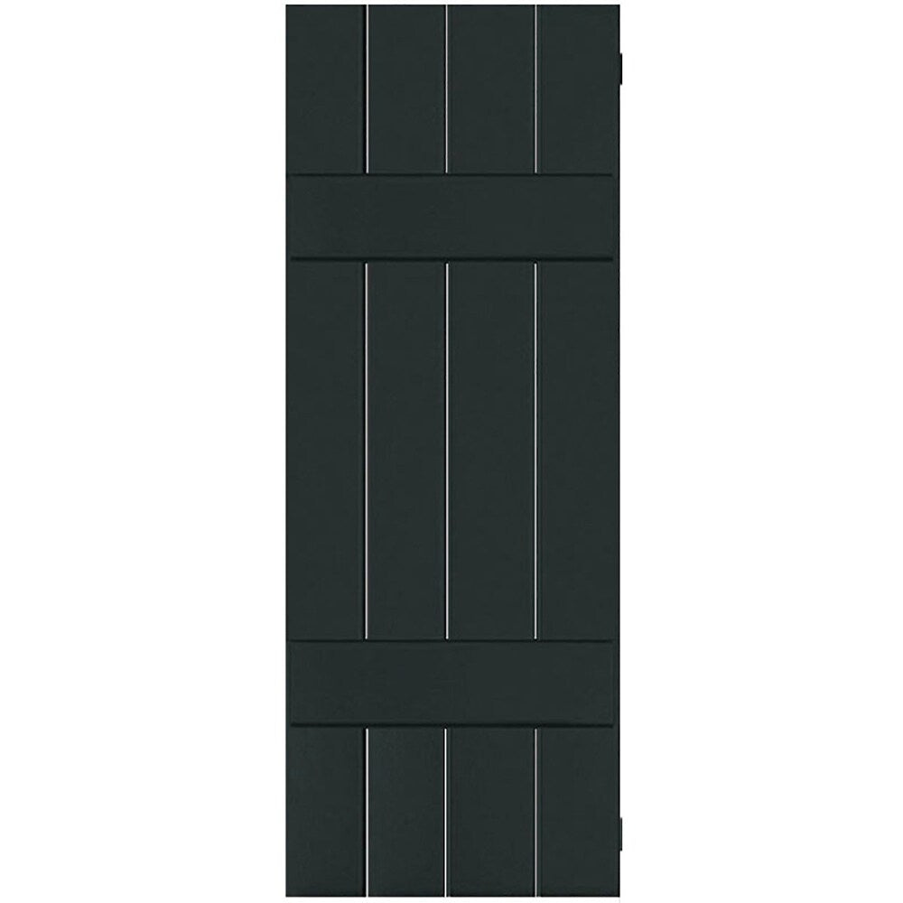 Ekena Millwork 15-in W x 57-in H Black Forest Green Board and batten Wood Exterior Shutters ( 2 -Pack )