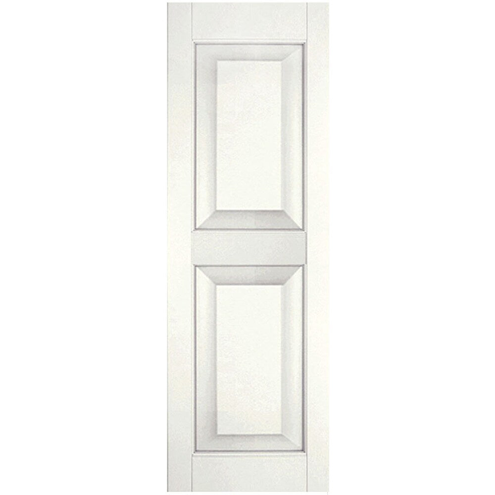 Ekena Millwork 12-in W x 45-in H White Paintable/Stainable Raised panel Wood Exterior Shutters ( 2 -Pack )
