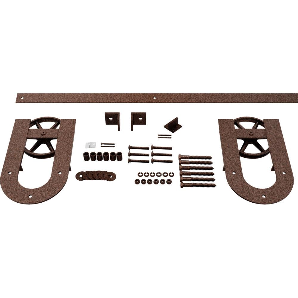 Goldberg Brothers 72-in Copper Vein Indoor Horseshoe Single Double Barn door hardware kit